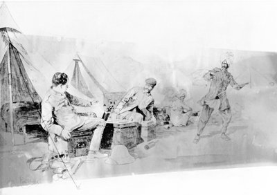 戦争特派員の不快な体験、1898年1月の「Black und White」に掲載（リトグラフ） 作： René Bull